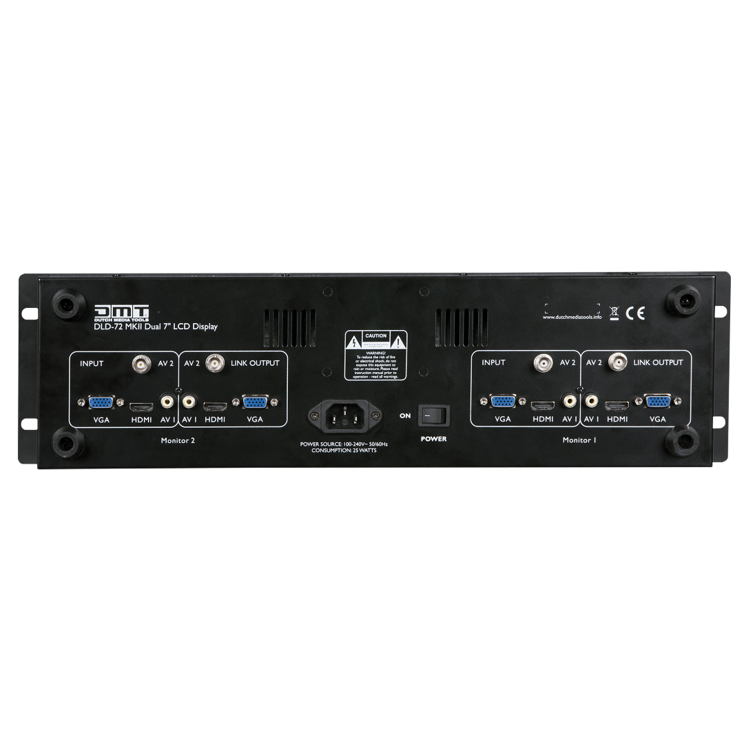 DLD-72 MKII Dubbel 7-inch scherm met HDMI-link - rack versie