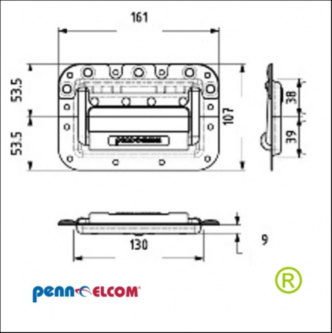 Inbouw split handvat medium H7159ezSPT - twee delen