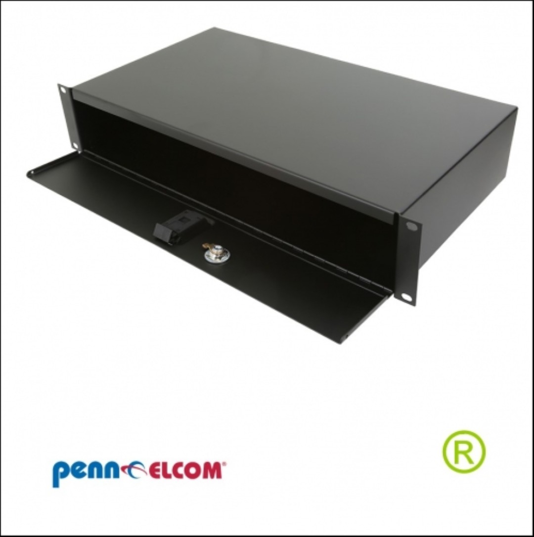 19 inch opbergvak met slot 2HE