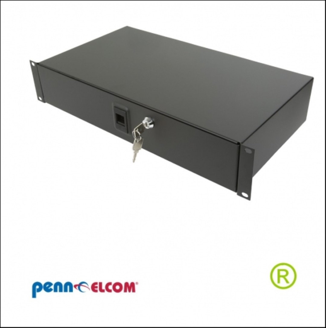 19 inch opbergvak met slot 2HE
