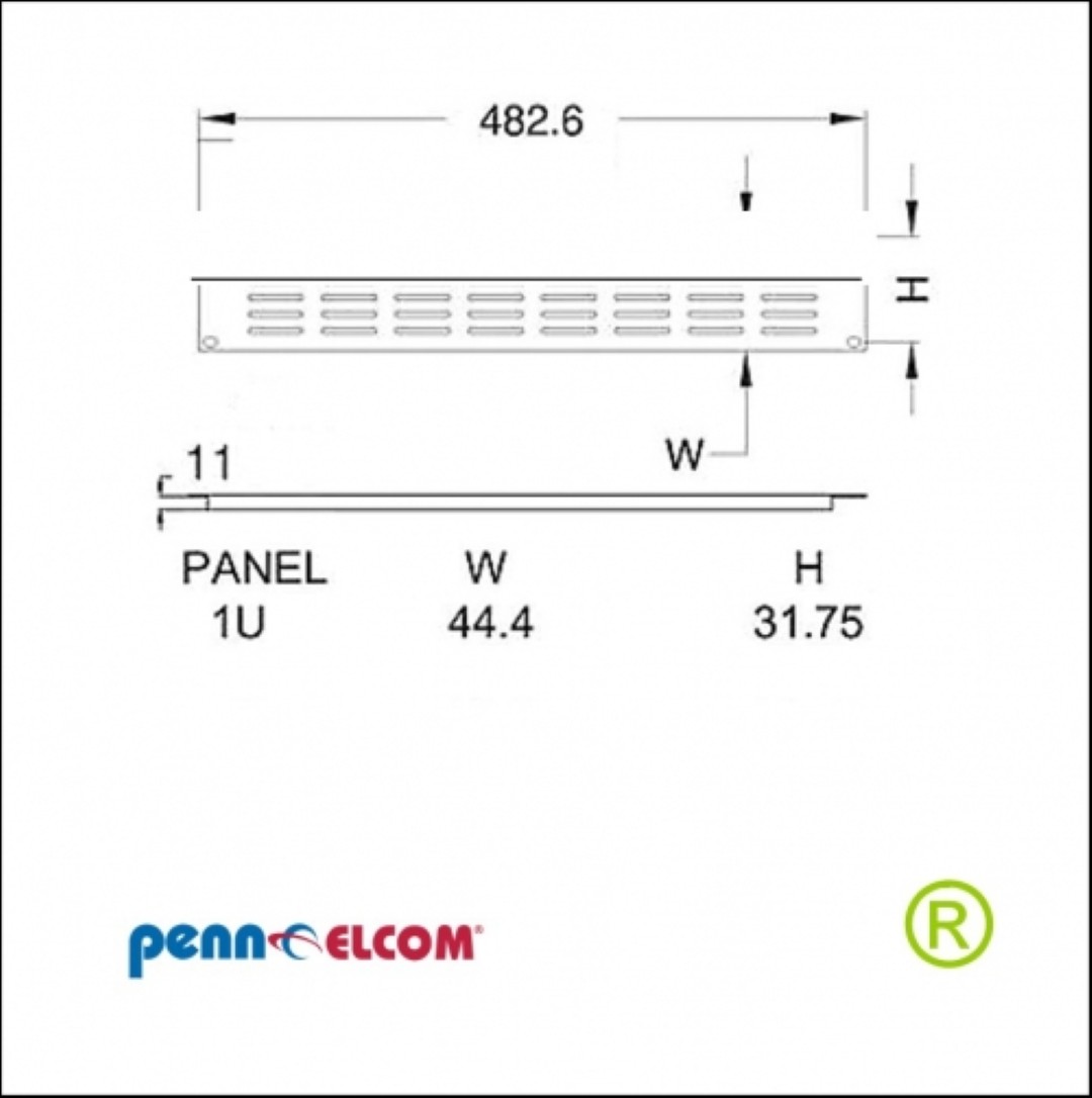 ventilatiepaneel 1 eenheid R1279/1Uk