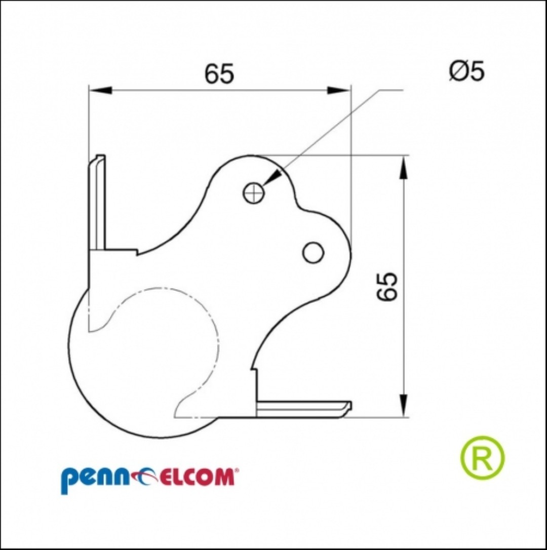 Bolhoek stapelhoek groot 65mm C1339-01 Flightcase hoek