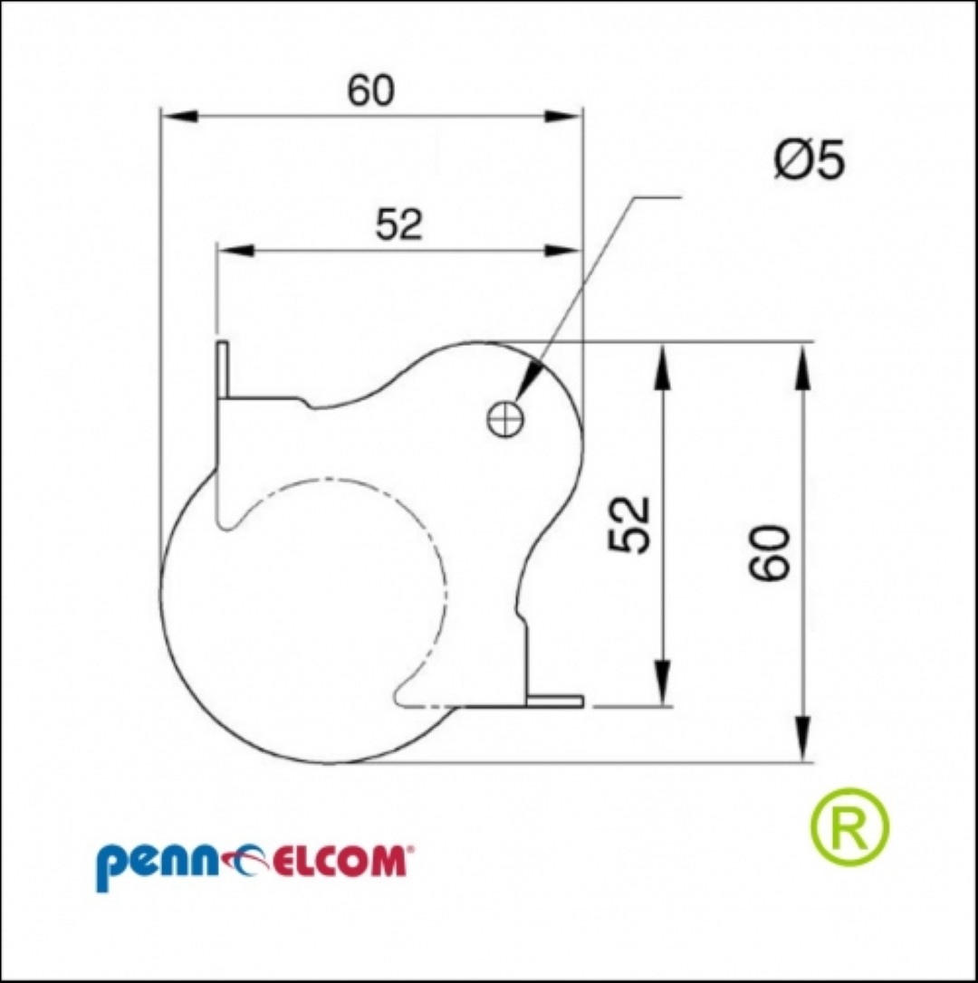 Bolhoek medium 60mm C1351 Flightcase hoek