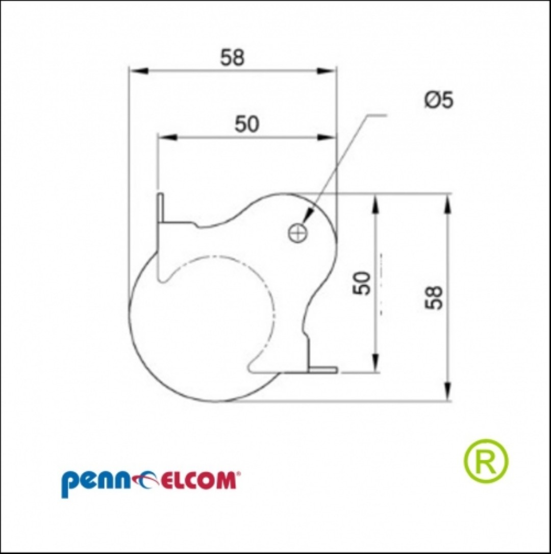 Bolhoek stapelhoek medium 58mm C1352 Flightcase hoek