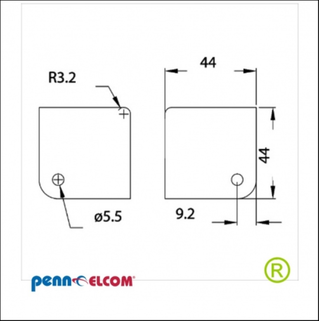 Platte hoek 44 mm CG-1130 Flightcase hoek