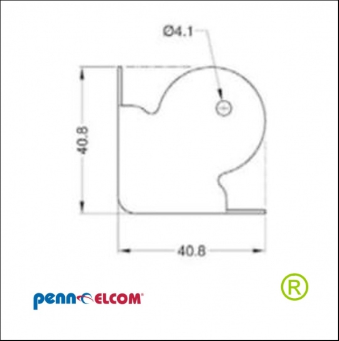 Platte hoek 40,8 mm CO-4349 Flightcase hoek Kofferhoek