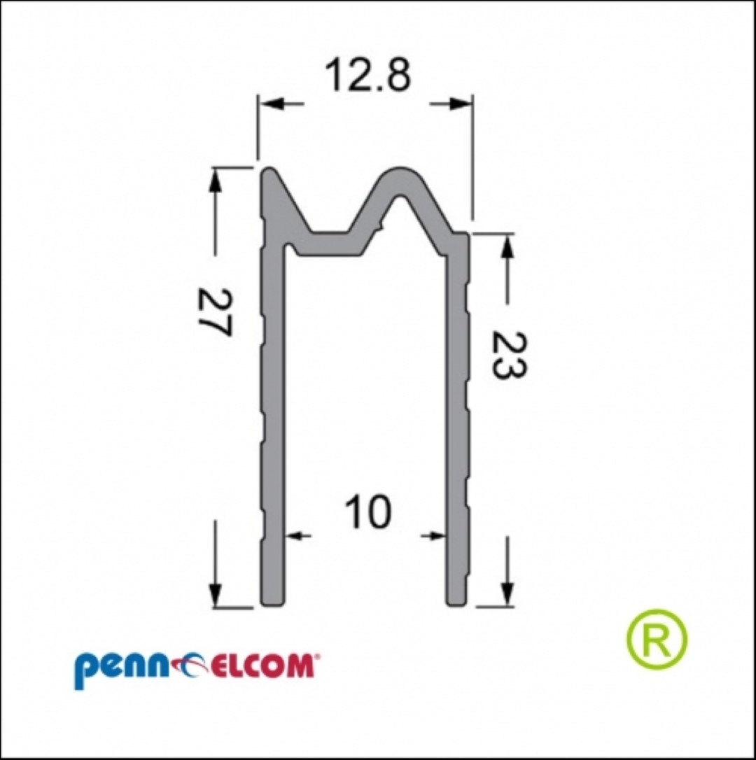 Sluitprofiel 10mm omkeerbaar EG-0591 per 165 cm
