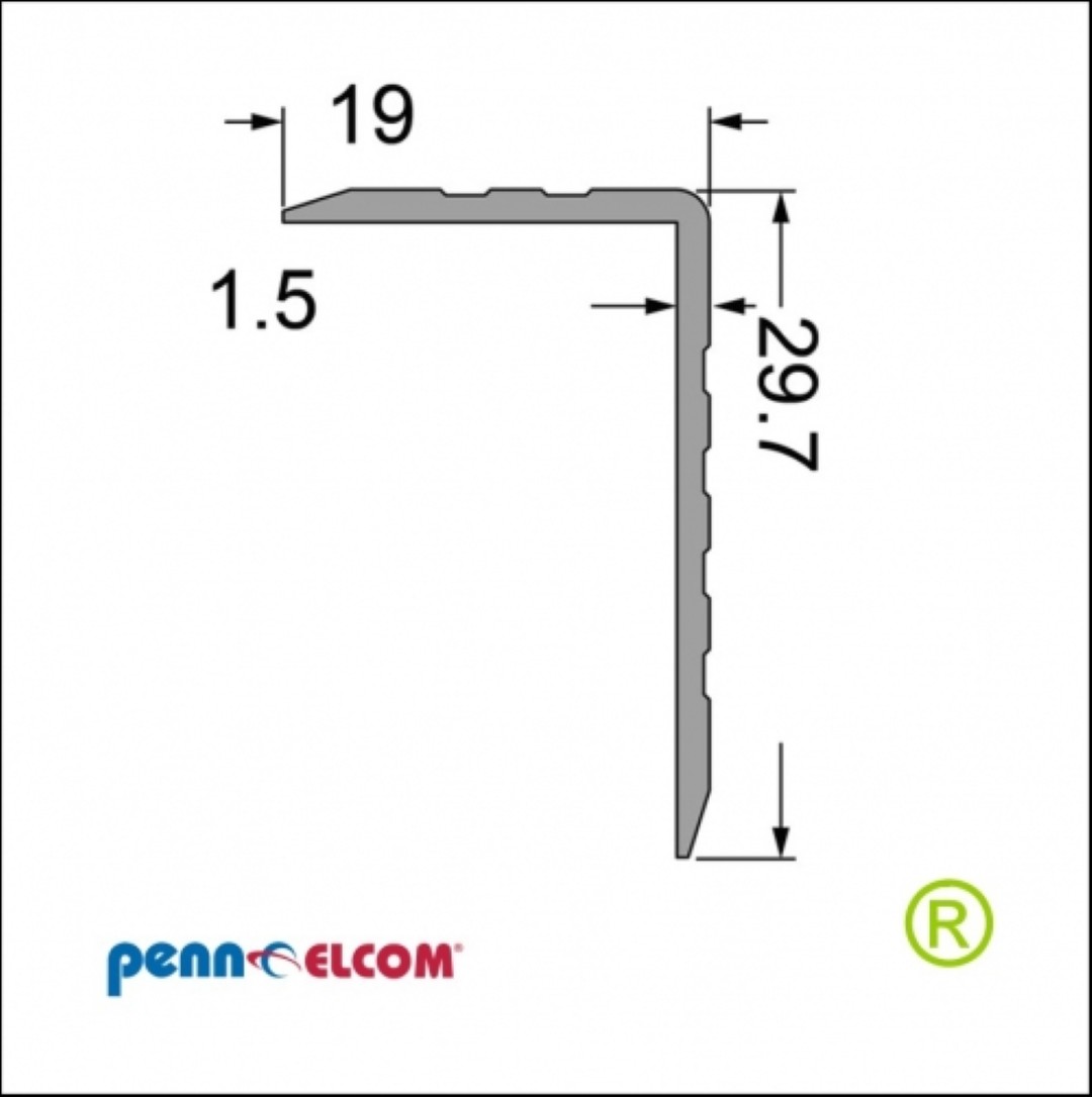 Asymmetrisch Hoekprofiel 30x20mm E0810 Aluminium per meter