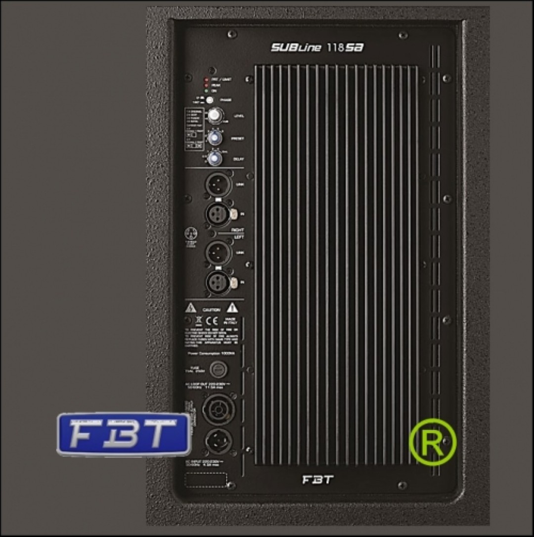 Subwoofer Actief 18inch 1200watt 134dB Subline 118SA