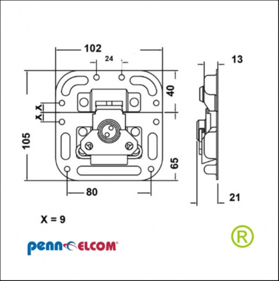 kleine opbouw vlindersluiting met verzet L407/928z