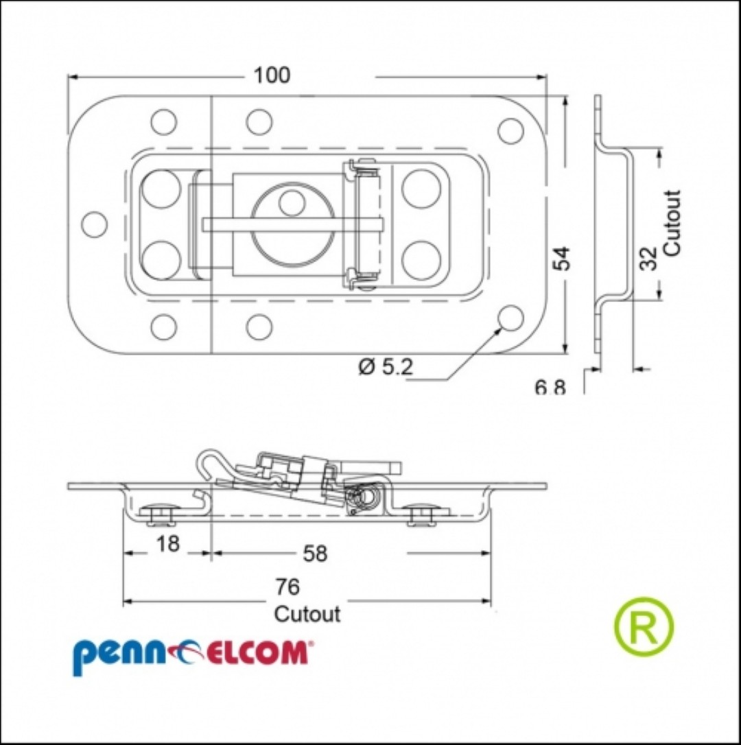 Smalle inbouw vlindersluiting 2eenheden rek L903-7336z