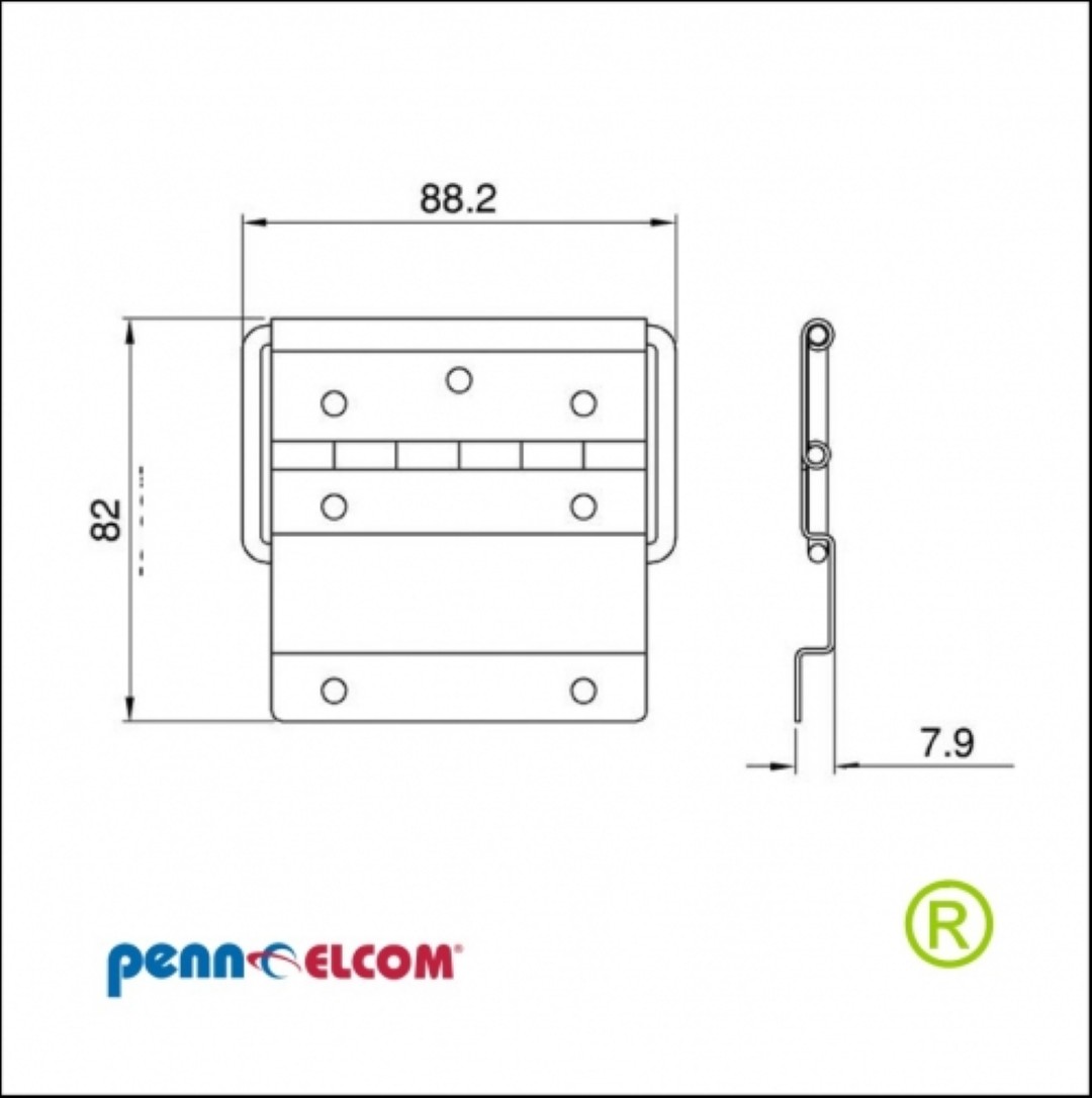 Opbouwscharnier en dekselstop brede uitvoering P1993Z