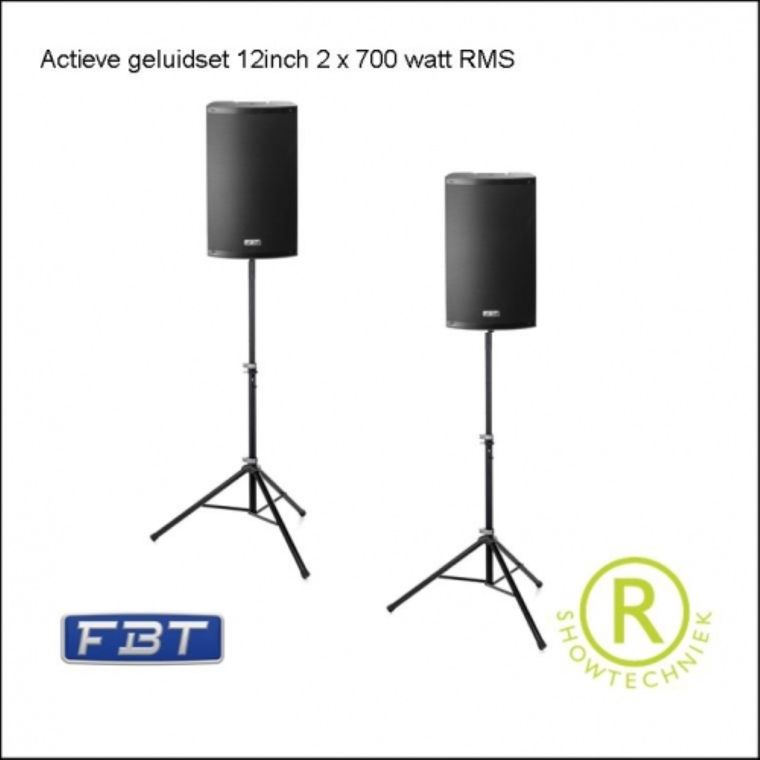 Actieve Geluidboxen -Huren - Geluidsset 12inch op statieven -Huren