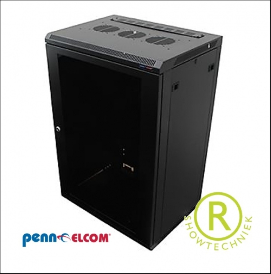 Serverrek WM Rack 450mm x 18 Eh glazendeur R6418-M6 zwart