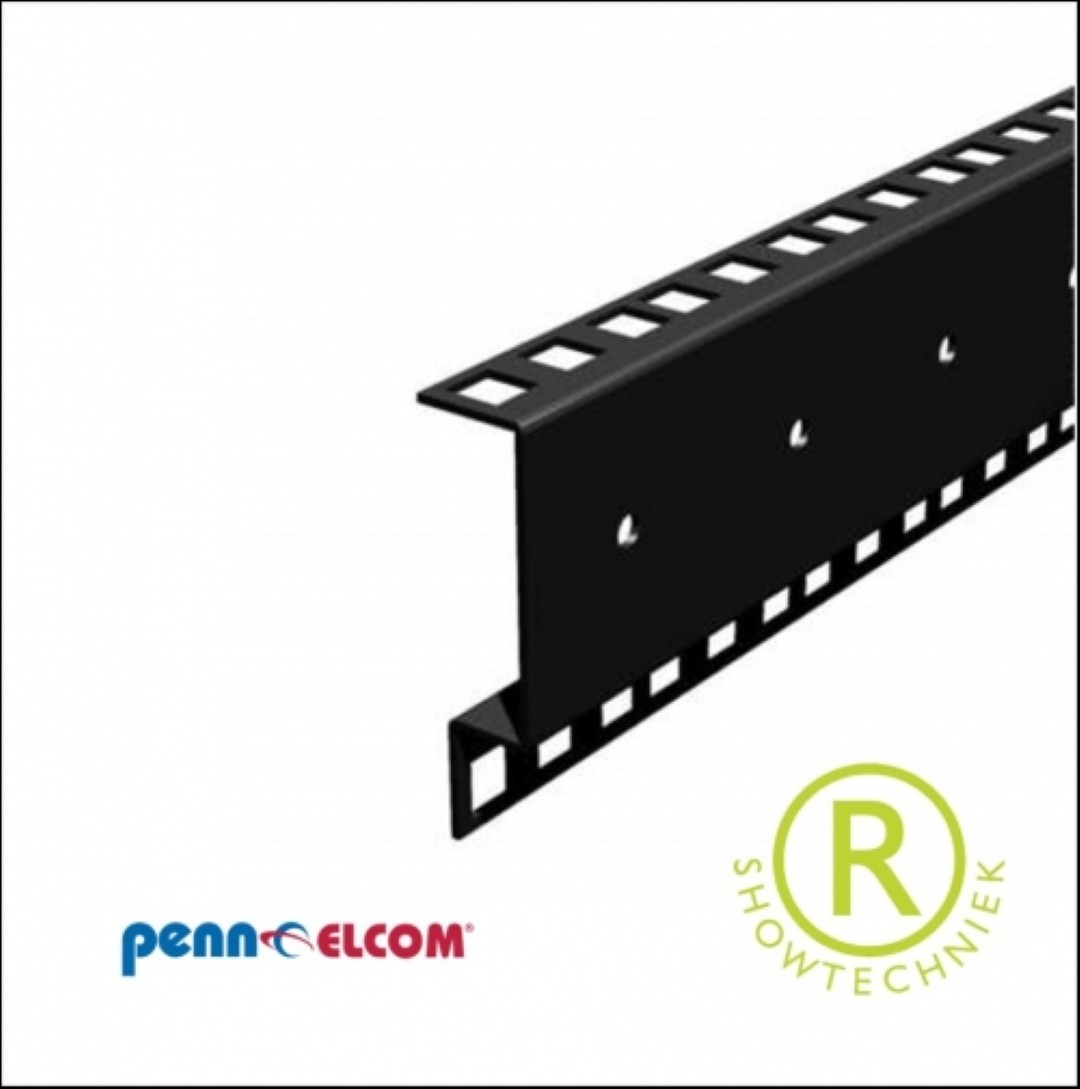 19inch gestanst rekprofiel zwart staal RG-6145 1 meter