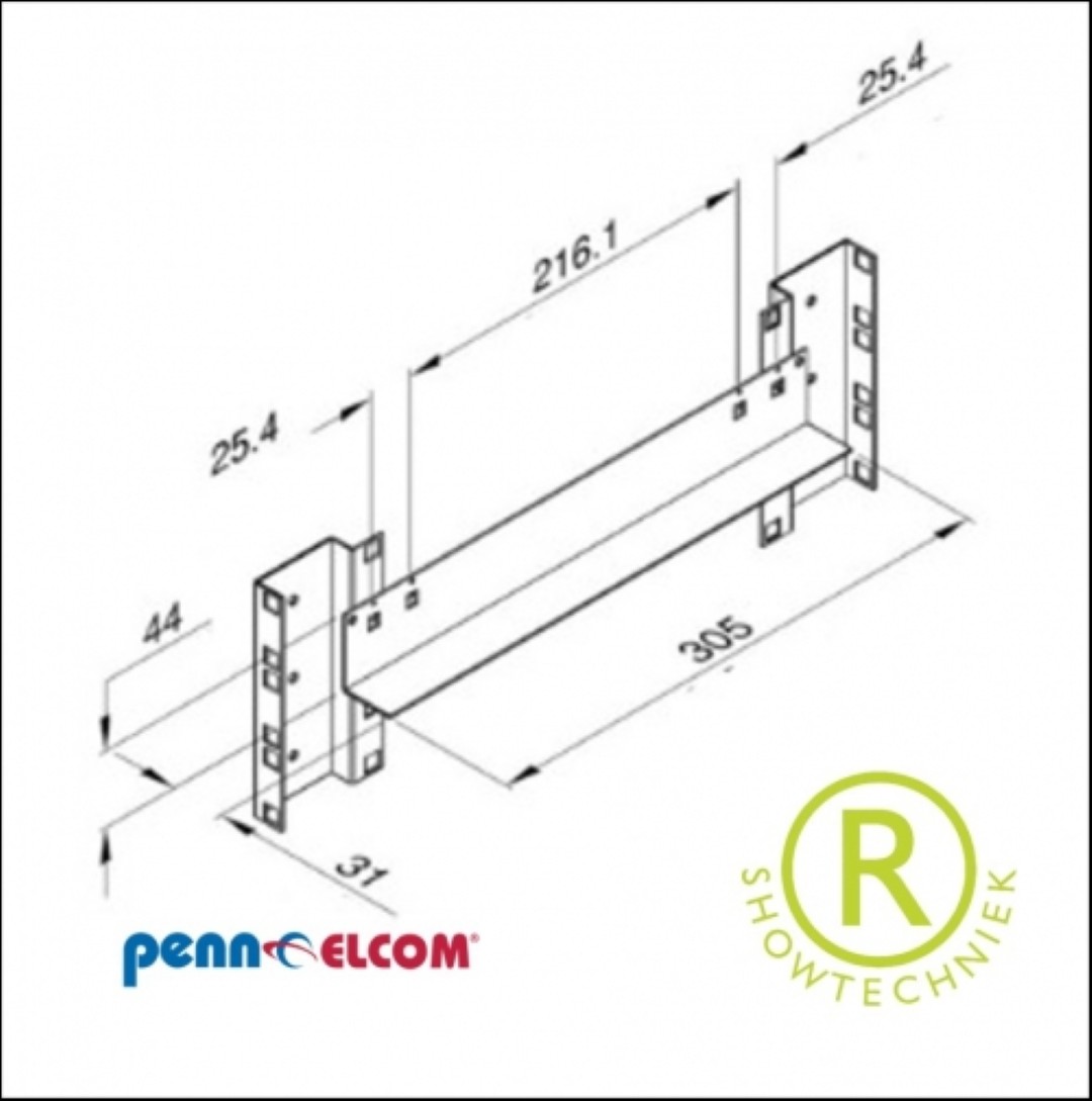 19inch geleider 30,5cm voor RG-6145 type R0855K