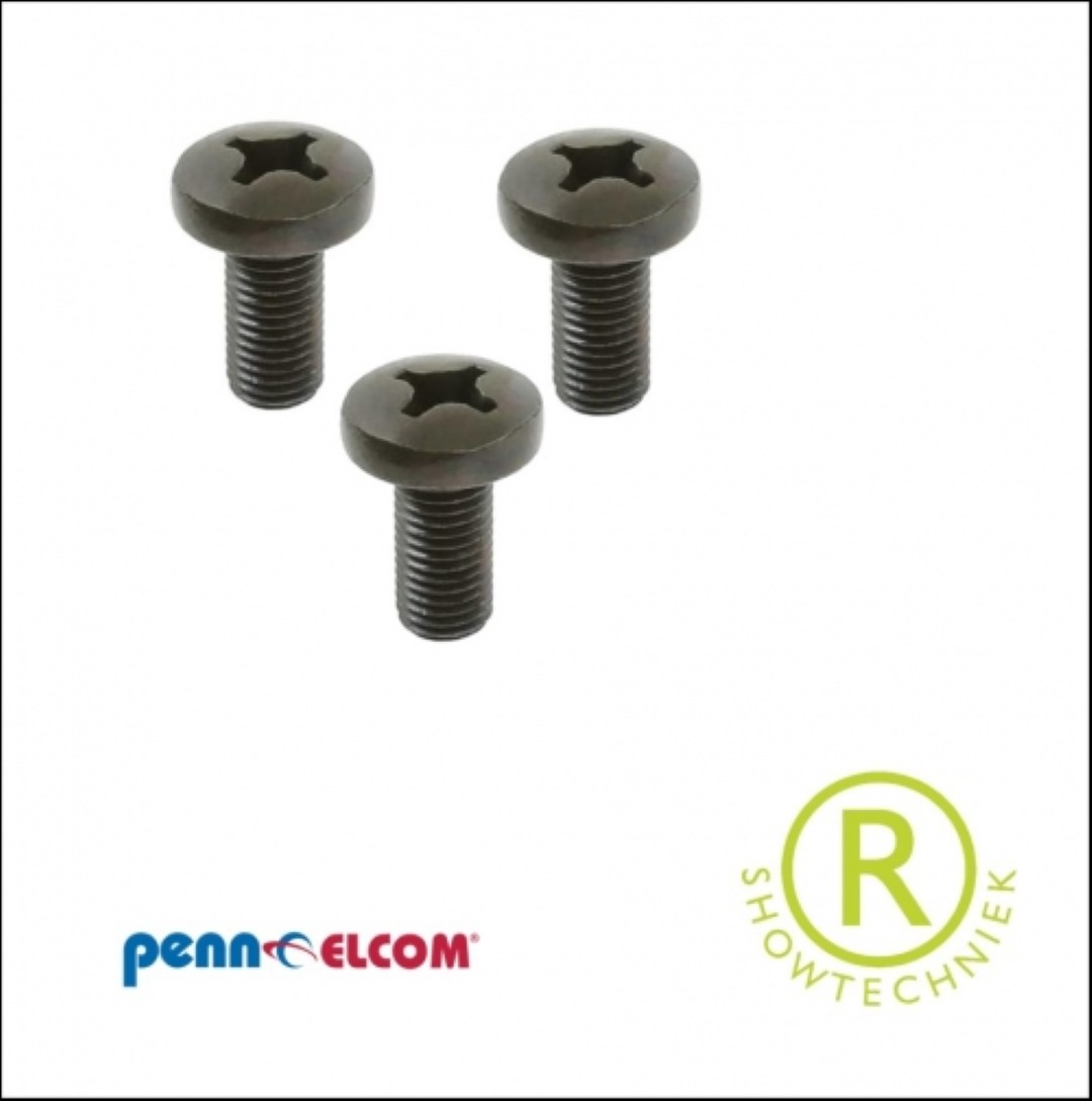 bout, kruiskop M6x12, zwart, 12mm 100 stuks SG-6110/2-100