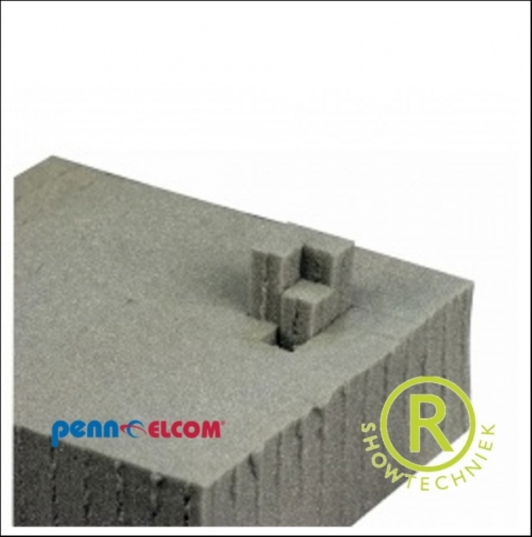 Plukschuim 58,5 x 38,5 x 8 cm hoog - plukschuim voor flightcase