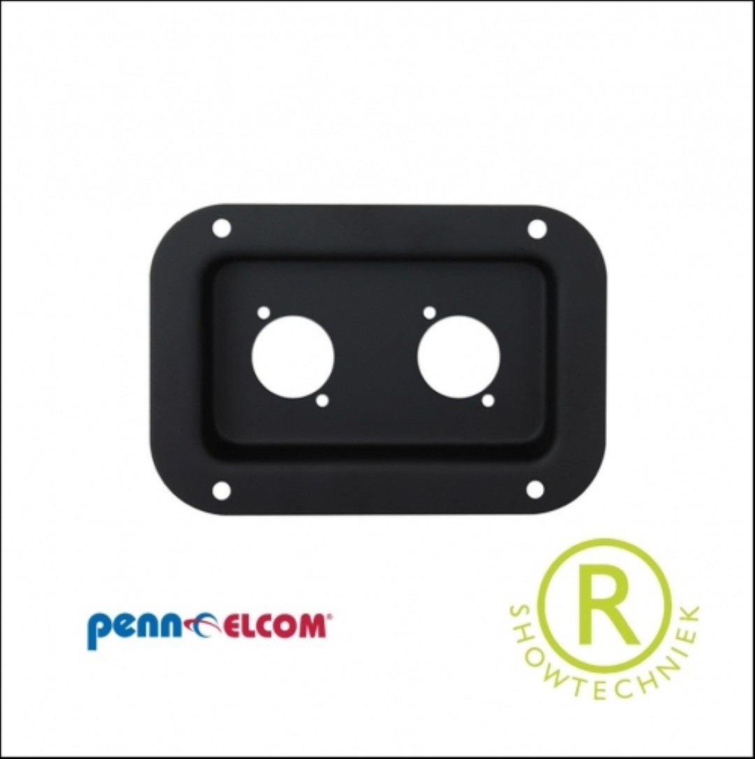 Inbouwkom zwart staal voor 2 stuks D-con pluggen D0604k