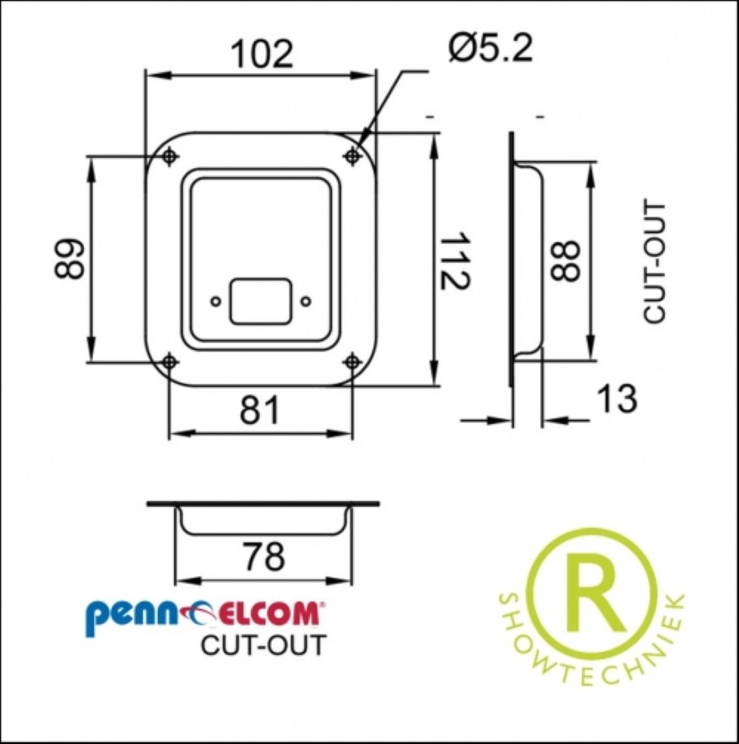 Inbouwkom klein staal IEC D0946/10z