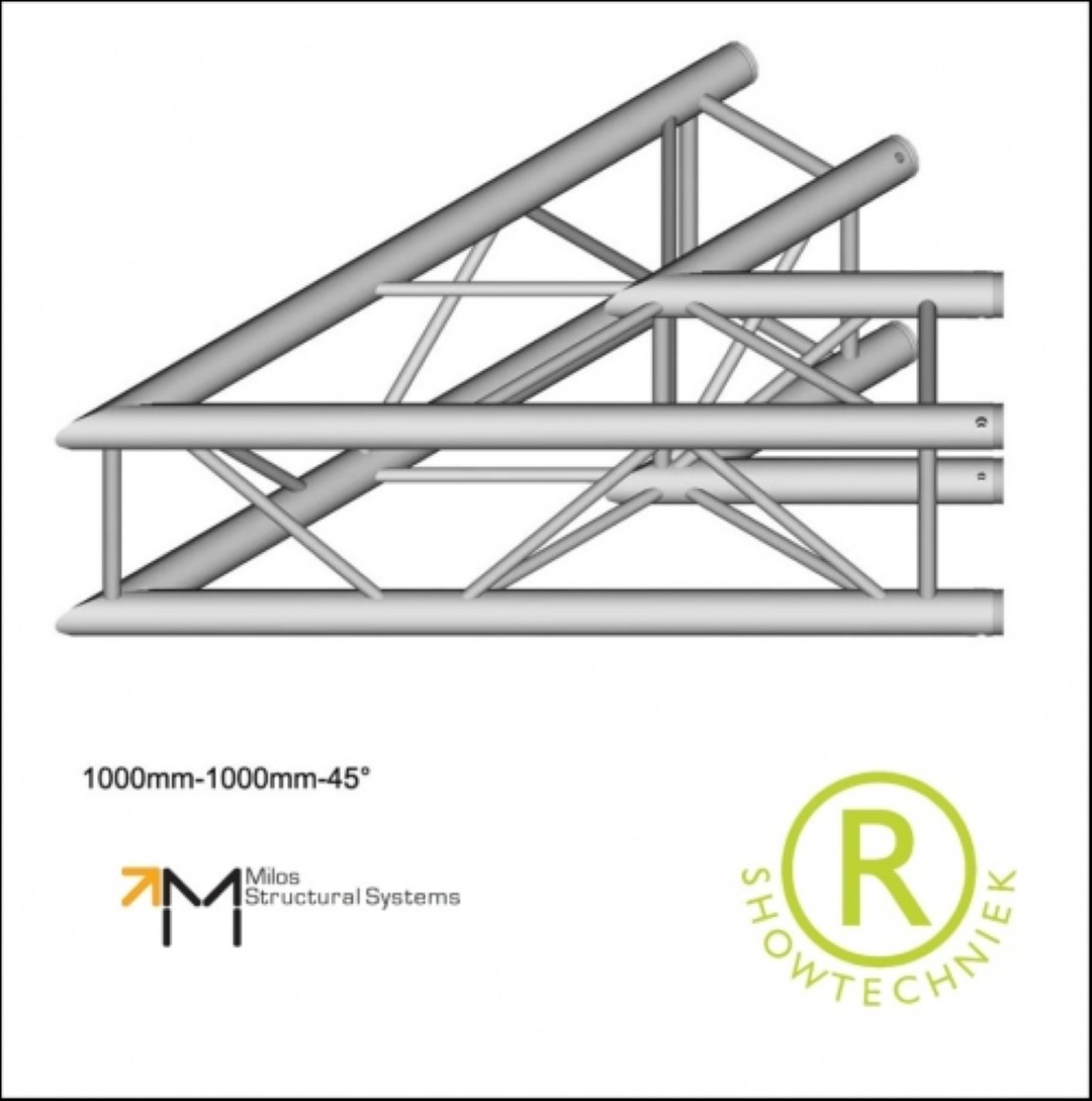 Truss huren vierkant 30er 45graden hoek 29x29cm QTU
