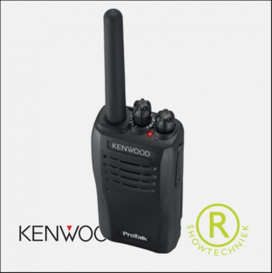 Portofoon met oortje en talkbackbutton, 1 laadstations TK350 verhuur