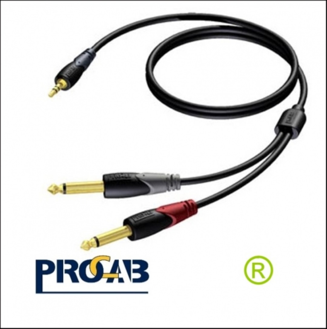 Minijack verloopkabel naar stereo jack 6,3mm 1,5meter CLA713/1.5