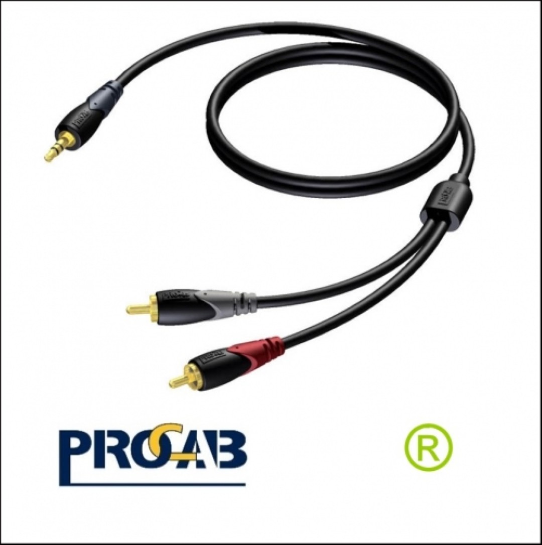 Minijack verloopkabel naar stereo RCA tulp 15 meter CLA711/15