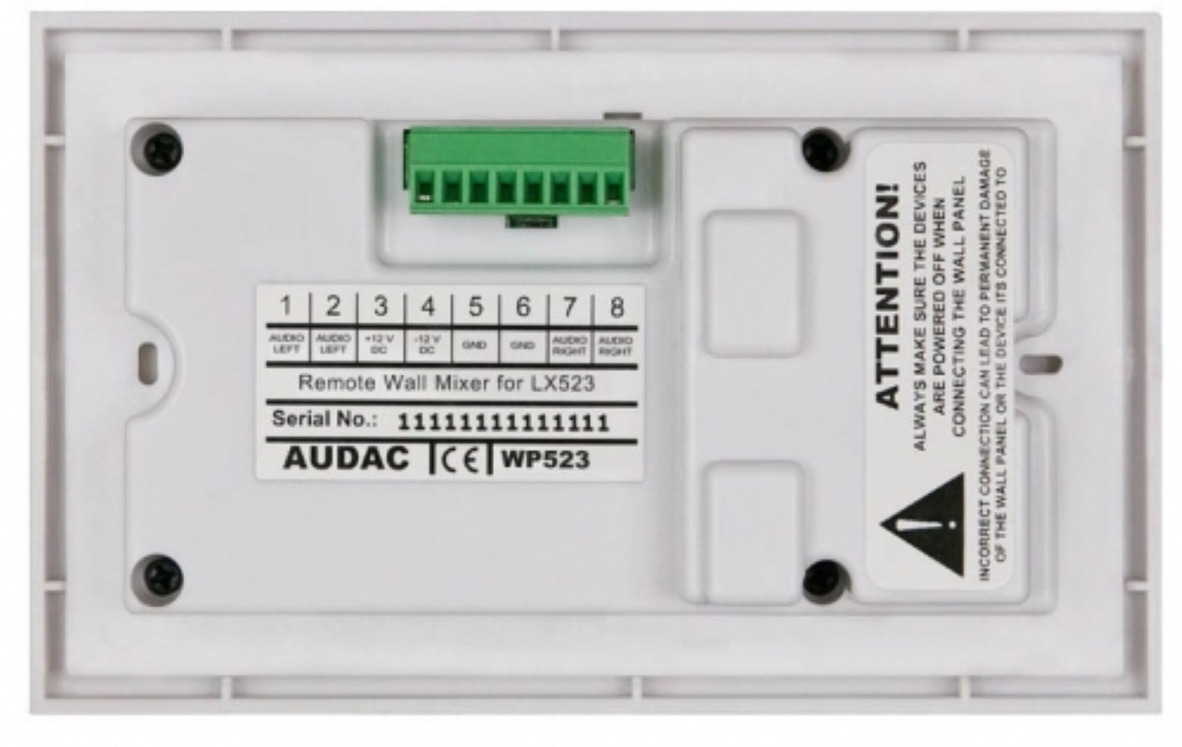 Wandbedieningspaneel voor de LX523 type WP523W