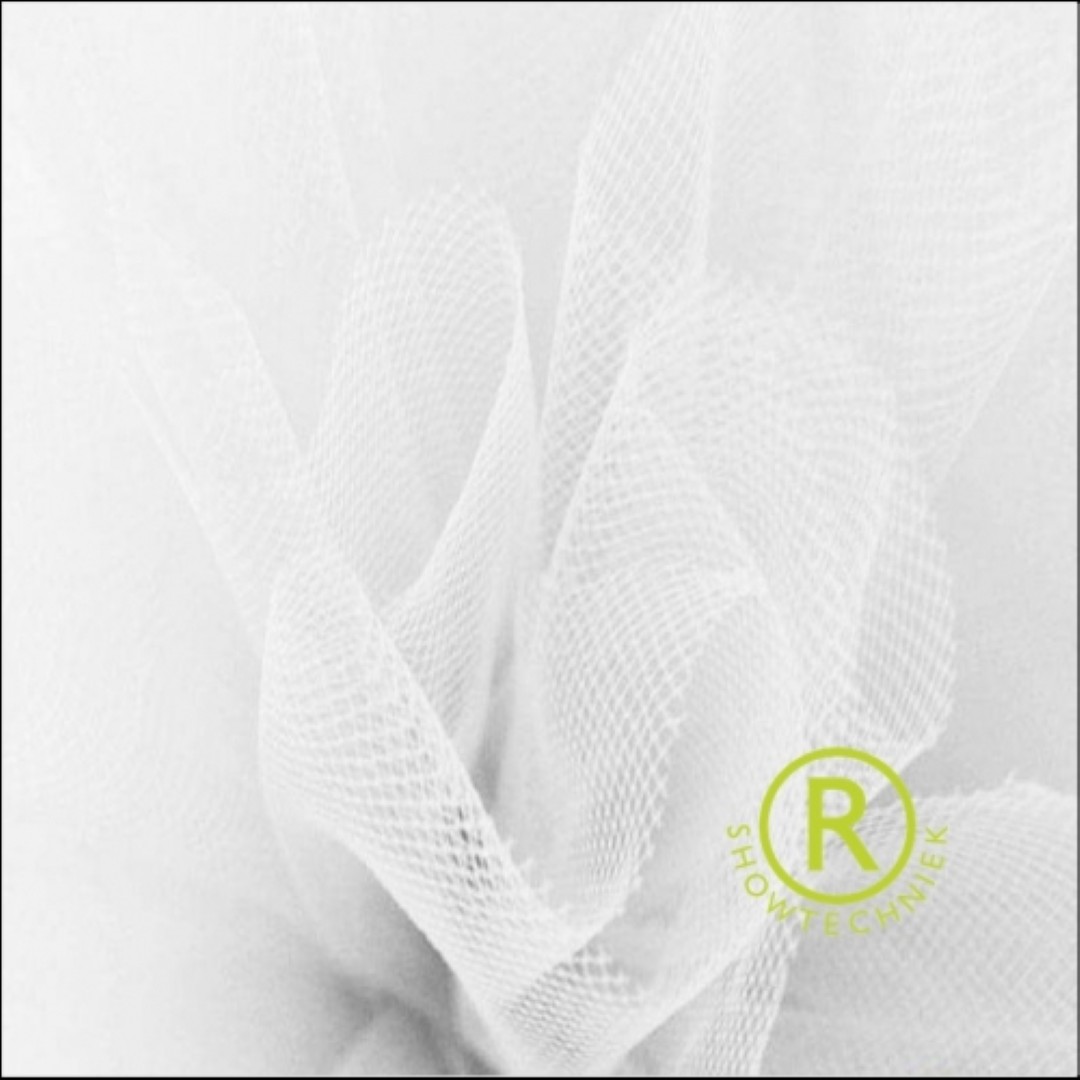 tule doek wit 20 x 1,35 meter met twee tunnels