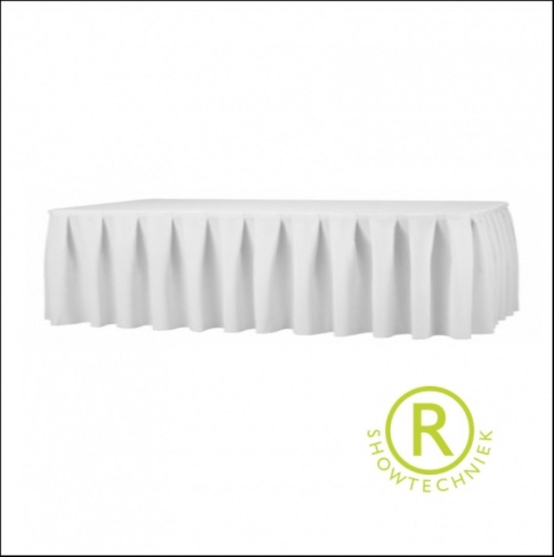 podiumrok huren geplooid WIT 60 cm hoogte per meter