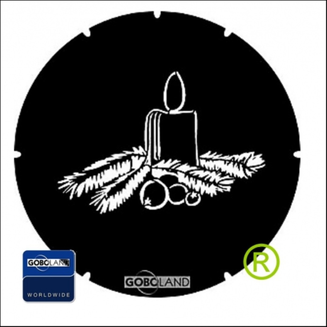 Candle and Pine Kerstdecoratie Gobo GB B 430 010 B-size Kaars met Dennentakken