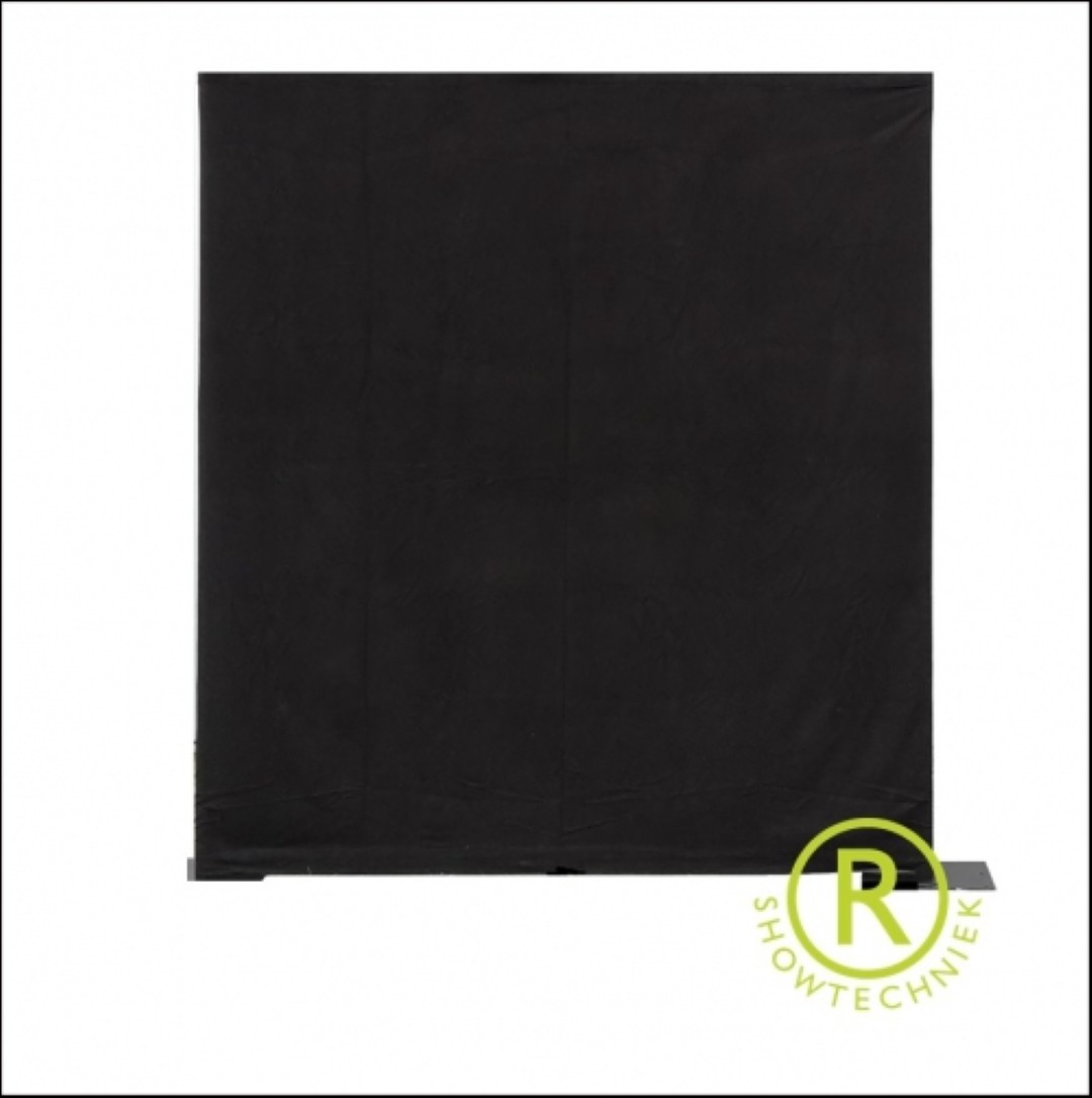 Pipe & Drape huren zwart strak 3 x 3 meter uitbreidingsset