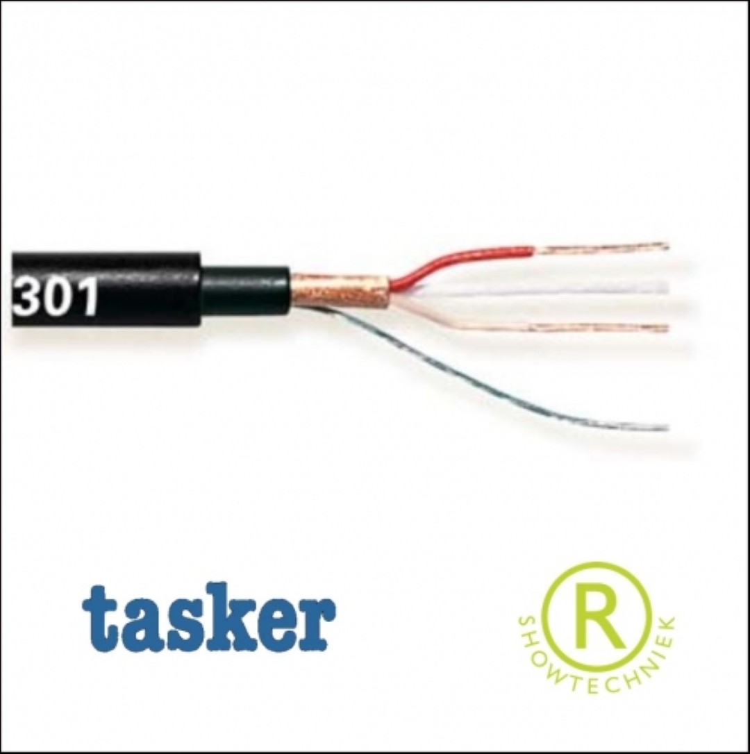 Microfoonkabel Neutrik zwarte pluggen C114 Tasker kabel 10 meter