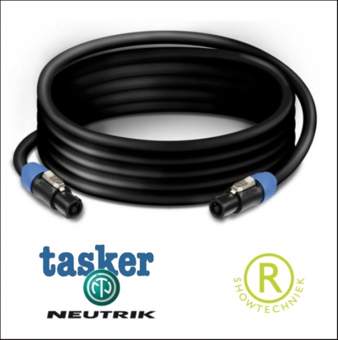 Speakonkabel met Neutrik 4polen pluggen en C275 Tasker kabel 2x1,5Qmm 8meter