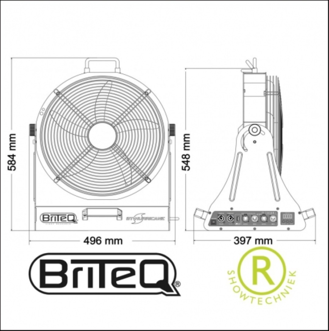 Windmachine DMX en Manuel BT-HURRICANE