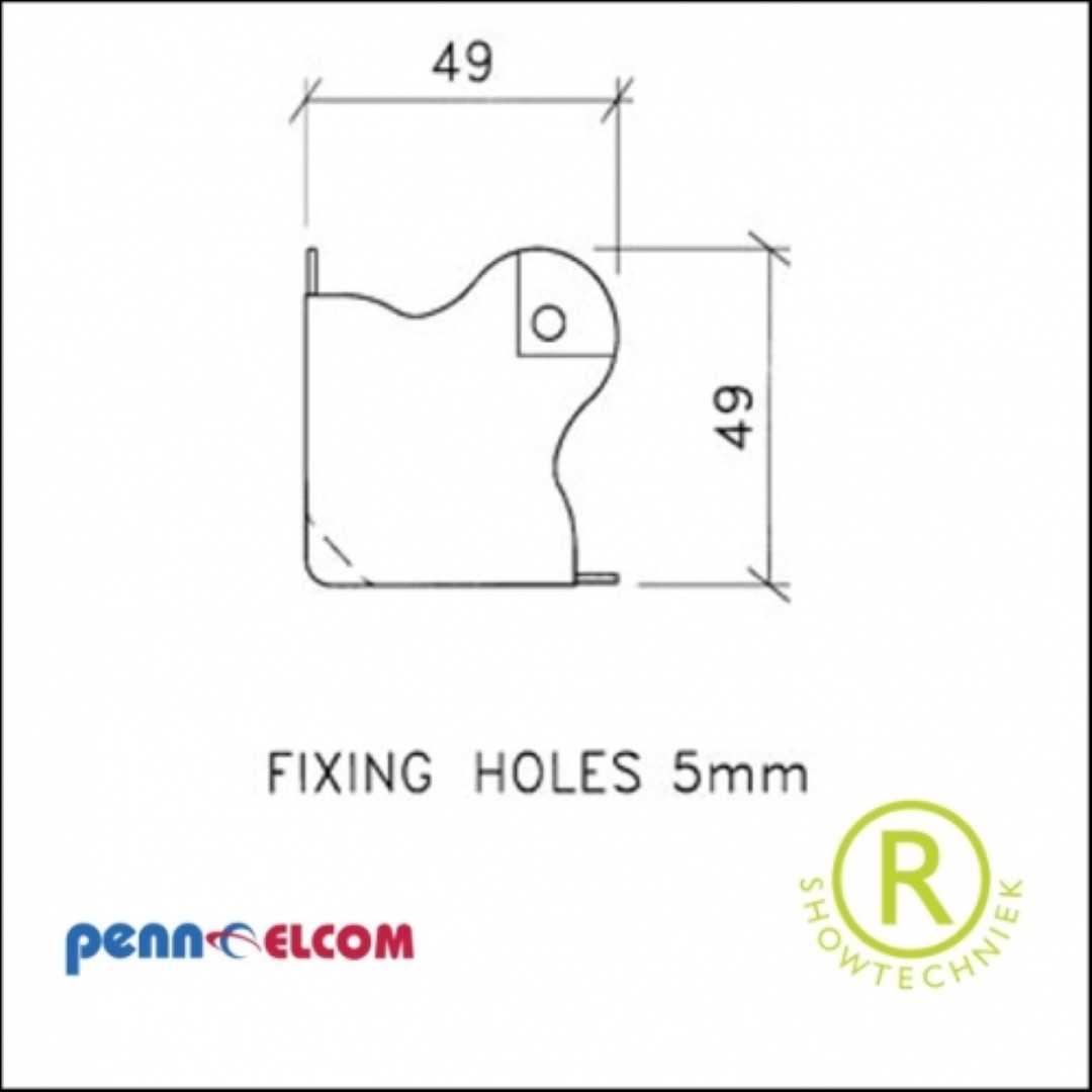 Platte hoek met benen en verzet 49mm C0674/30z Flightcase hoek