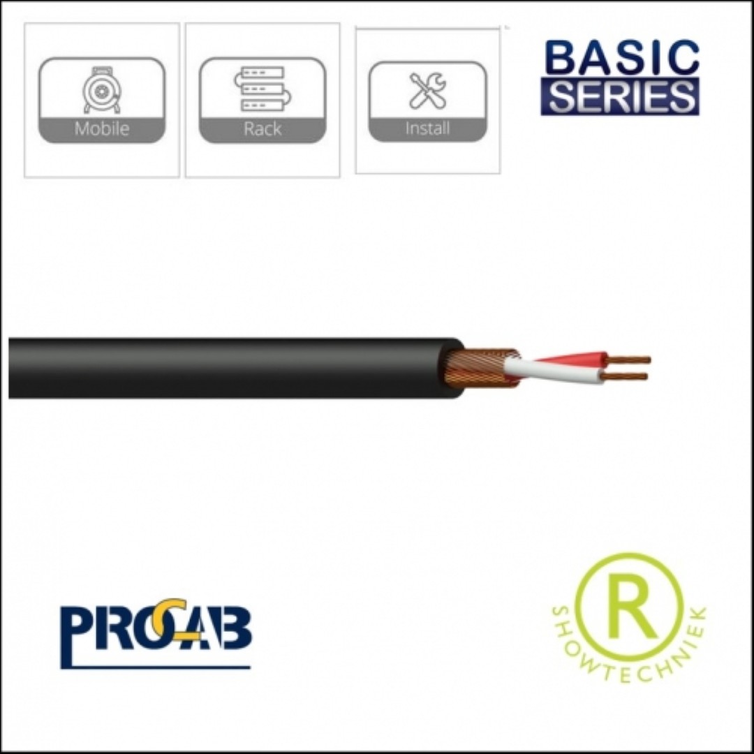 MC105B symmertrische kabel microfoonkabel zwart 100 meter
