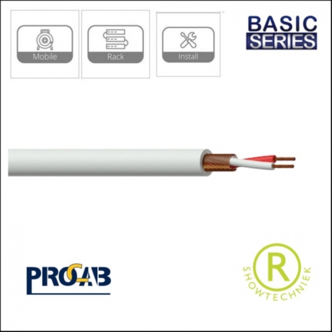 MC105W symmetrische kabel microfoonkabel wit 100 meter