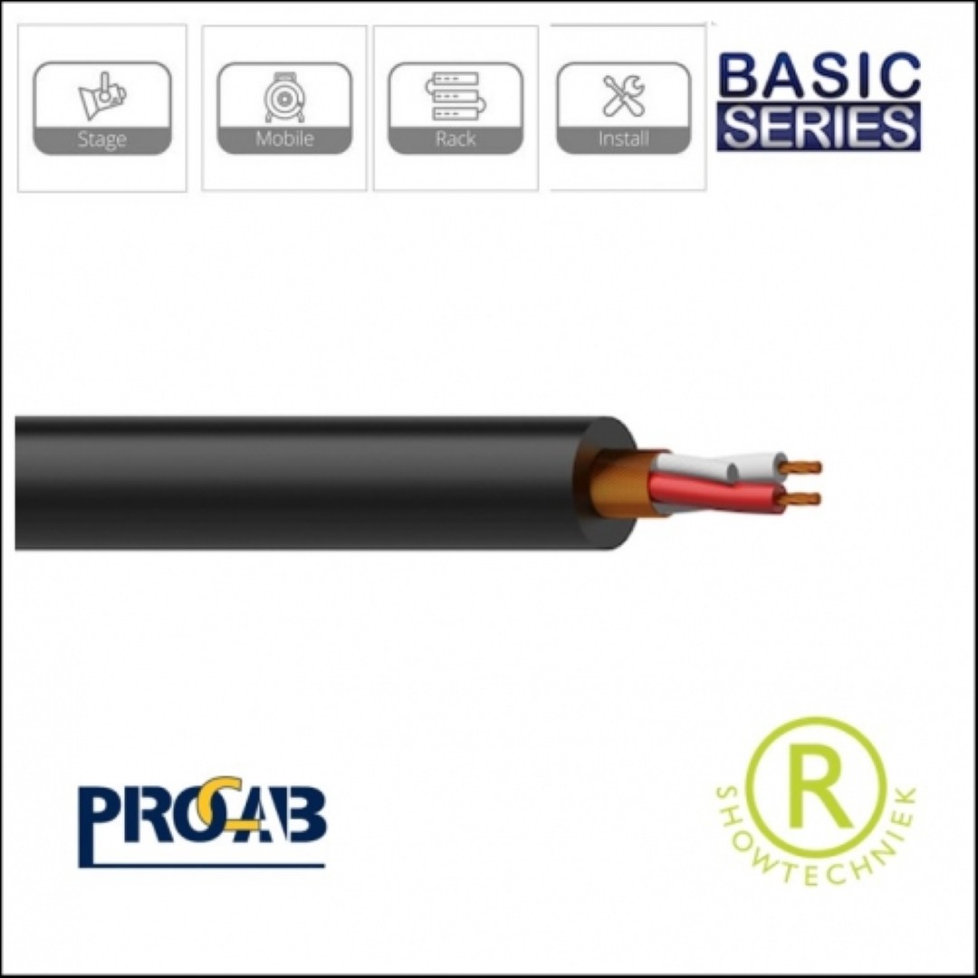 MC305 symmetrische kabel microfoonkabel zwart 100 meter