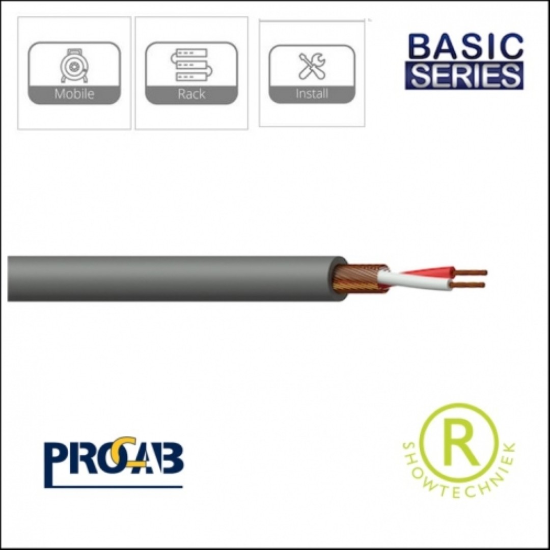 MC105G symmertrische kabel microfoonkabel grijs 100 meter