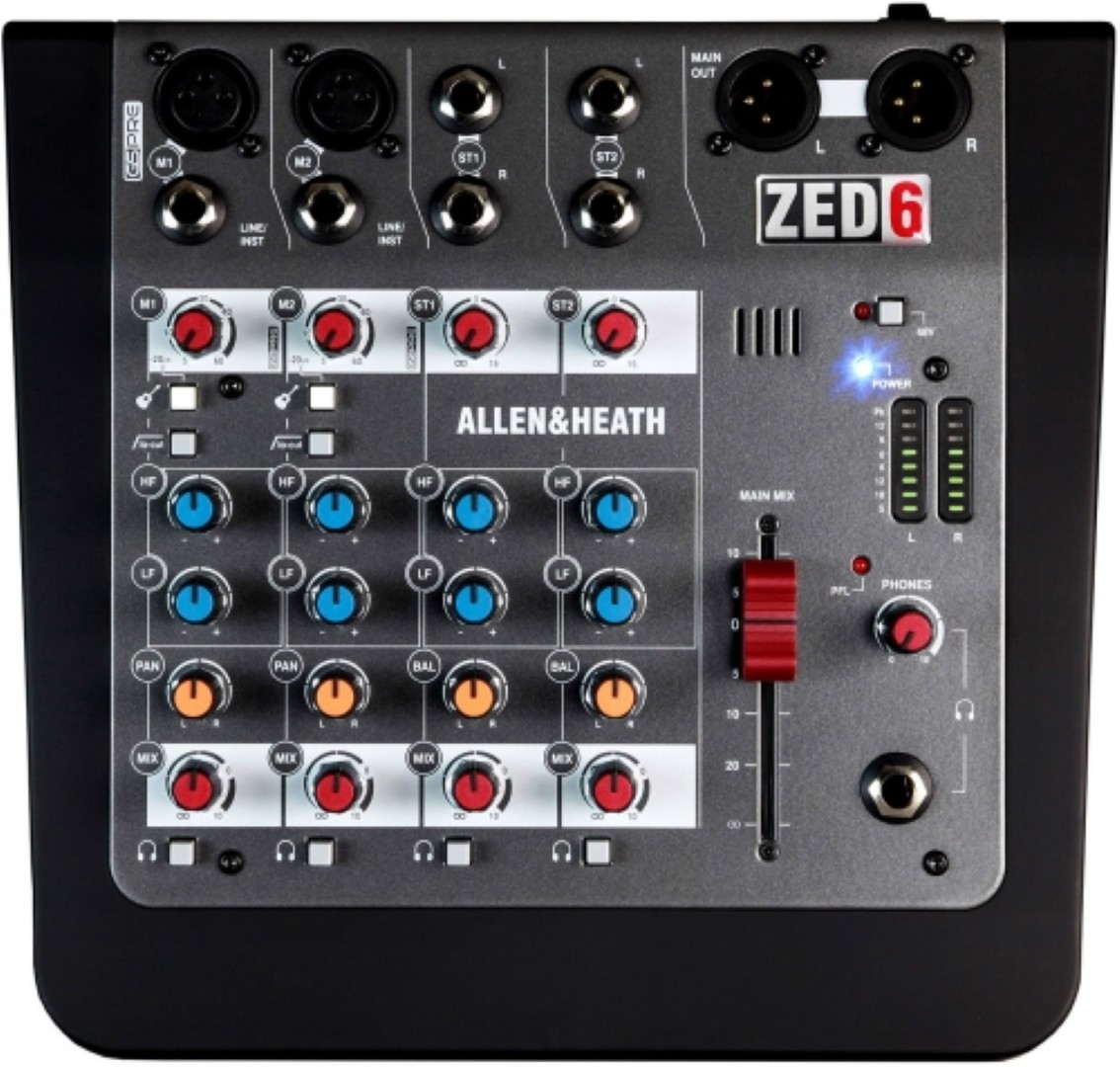 Geluidsset met mengtafel huren A&H ZED6 en FBT X-lite 112A Actief