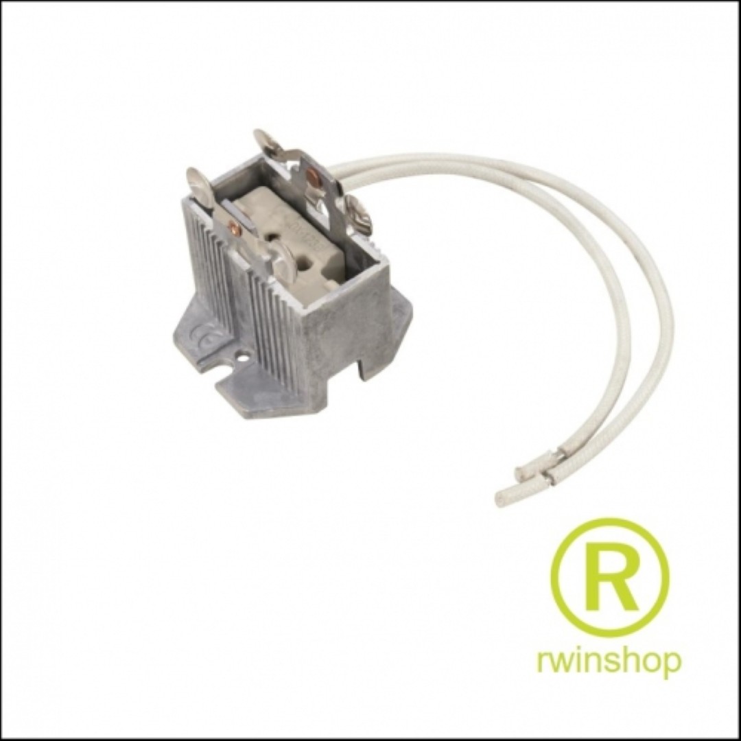 lampvoet GX9,5 keramische voet, kabel en stalen houder.