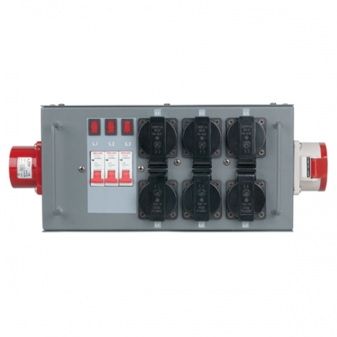 Split Power huren 16 ampere in en 6 x WCD,s + 16amp kracht link uit