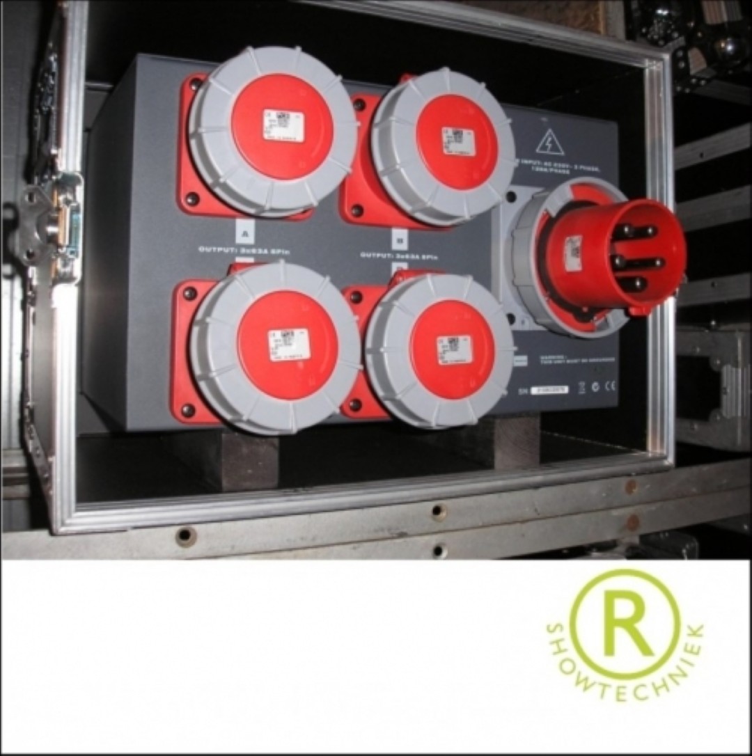 Krachtstroomverdeler huren 125 ampere in en 4 x 63 ampere