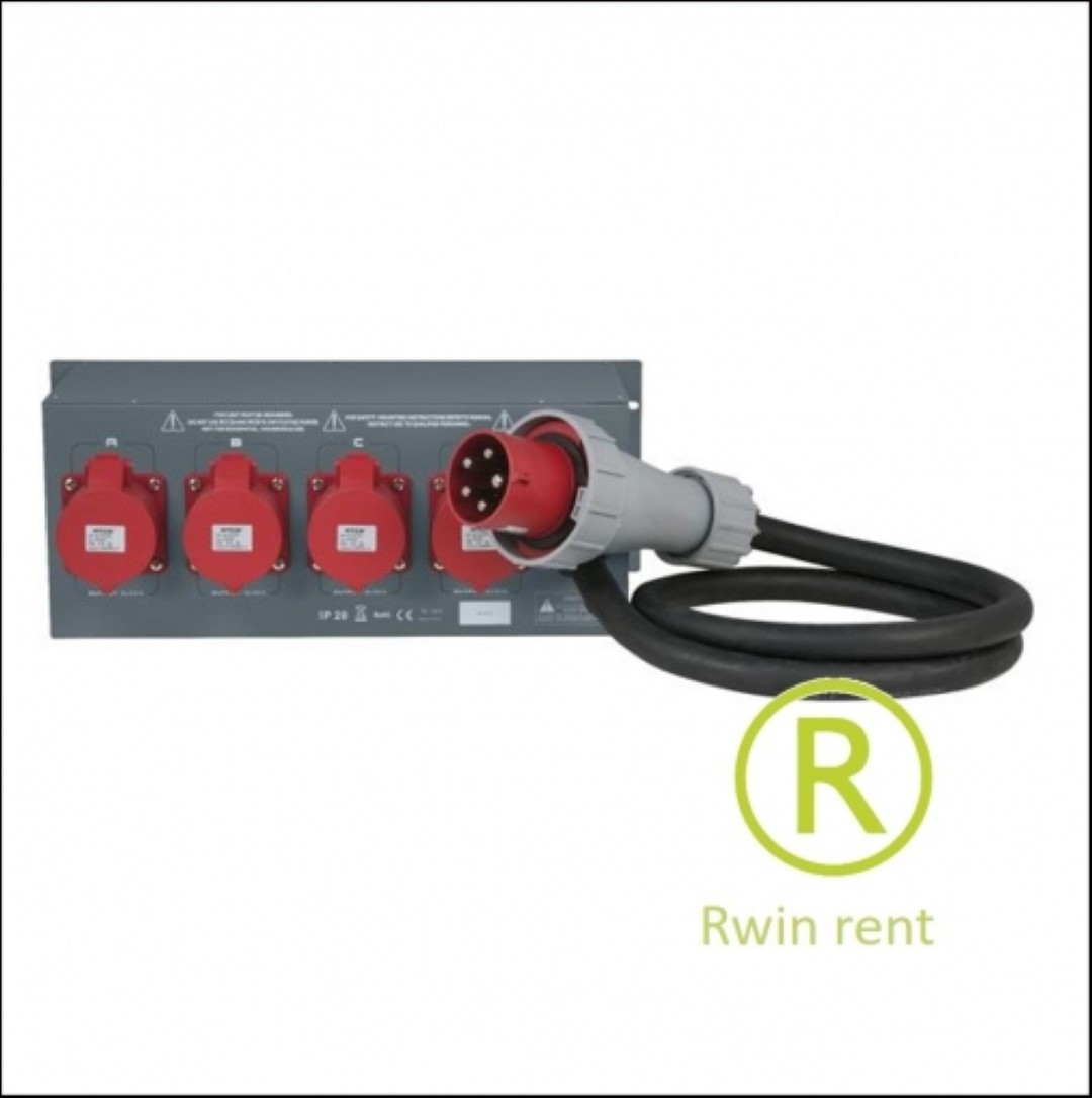 krachtstroomverdeler huren - 63amp kracht in 4 x 32amp kracht uit
