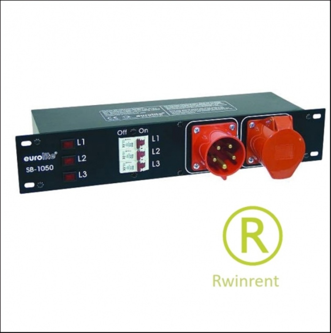 krachtstroomverdeler huren 32amp in en 6 x shuko wcd uit