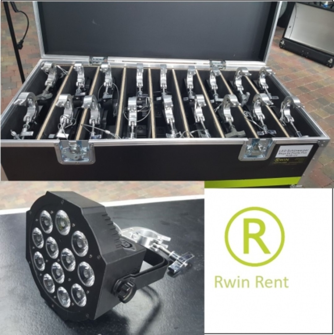 LED schijnwerpers huren 18 stuks RGB-UV 12 x 4 watt