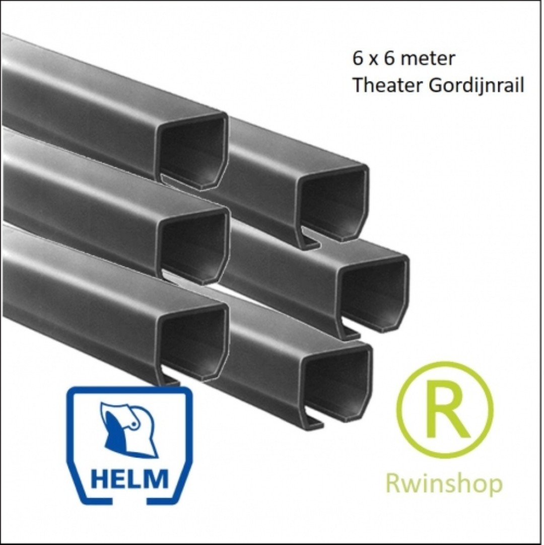 Theatergordijnrails 6 stuks lengte van 6 meter verzinkt