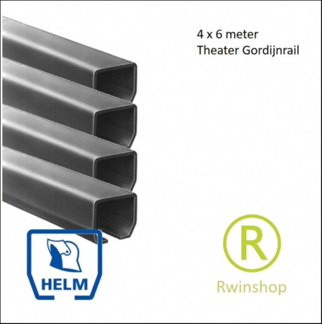 Theatergordijnrails 4 stuks lengte van 6 meter verzinkt